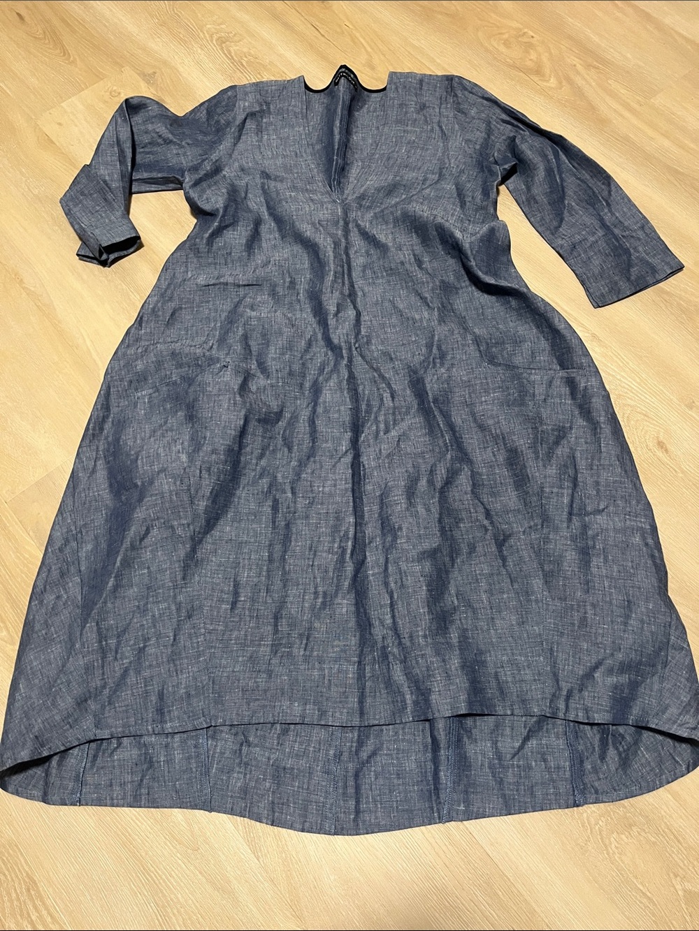 Matthildur Blue Linen Icelandic Design Dress Size 1